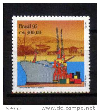 Brasil 1992 ** YT2055 Centenario Del Puerto De Santos. Instalaciones, Ferrocarril, Carguero, Grúa, Containers, - Other & Unclassified