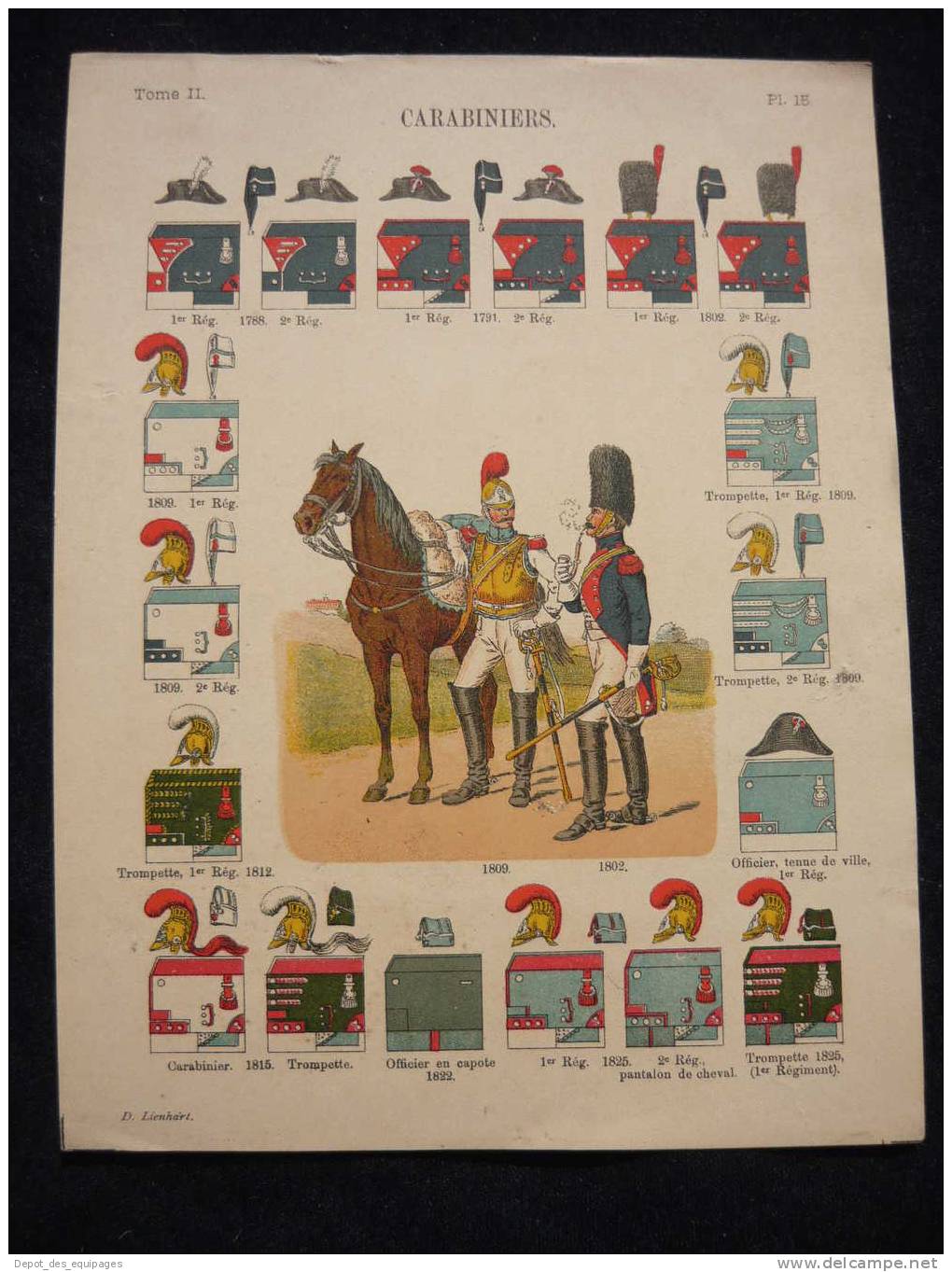 FRANCE  :  GRAVURE UNIFORMES  :  CARABINIERS 1788 1825 - Uniforms
