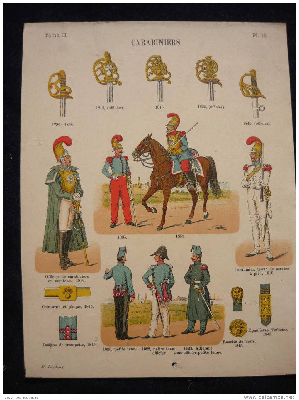 FRANCE  :  GRAVURE UNIFORMES  :  CARABINIERS 1786 1845 - Uniform