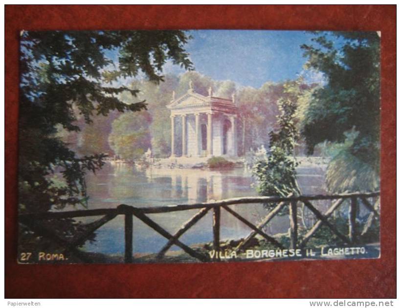 Roma - Künstlerkarte Villa - Borghese Il Laghetto - Parks & Gardens