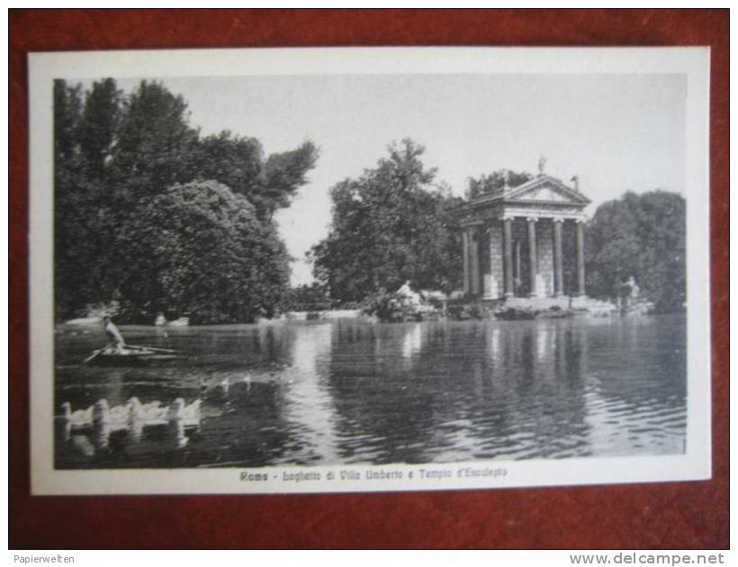 Roma - Laghetto Di Villa Umberto E Tempio D´Esculapio - Parks & Gärten