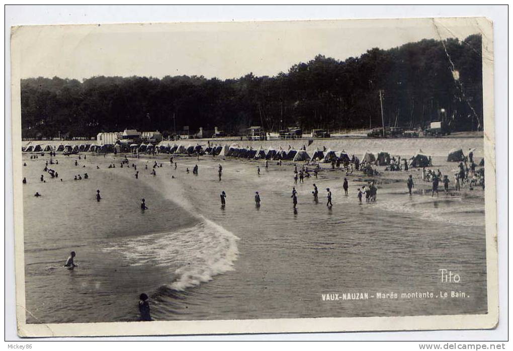 VAUX--NAUZAN---env 1950--Marée Montante--Le Bain (animée) , Cpsm Pt  Format  éd Berjaud - Vaux-sur-Mer