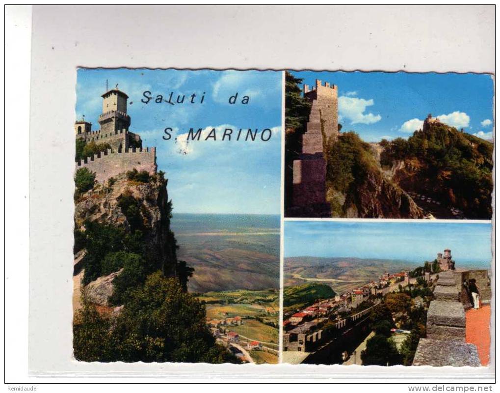 SAINT MARIN - CARTE POSTALE (AFFRANCHISSEMENT PHILATELIQUE) De 1967 Pour LES VANS (ARDECHE) - Brieven En Documenten