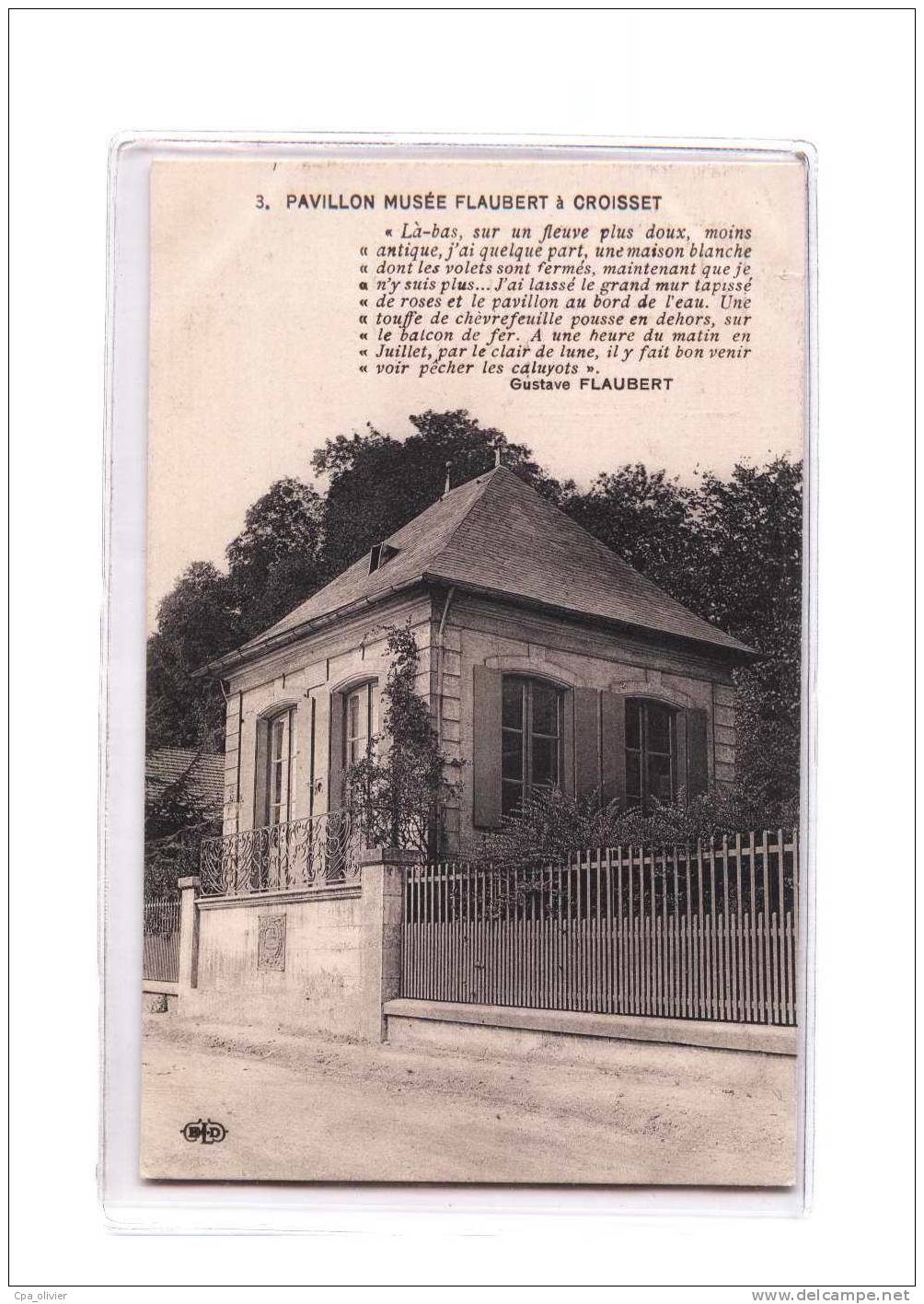 76 CROISSET (Canteleu) Pavillon, Musée Flaubert, Poème, Ed ELD 3, 192? - Canteleu