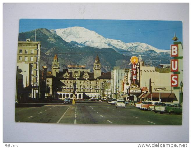 Colorodo Springs CO    Pikes Peak Avenue Theatre  Early Chrome - Colorado Springs