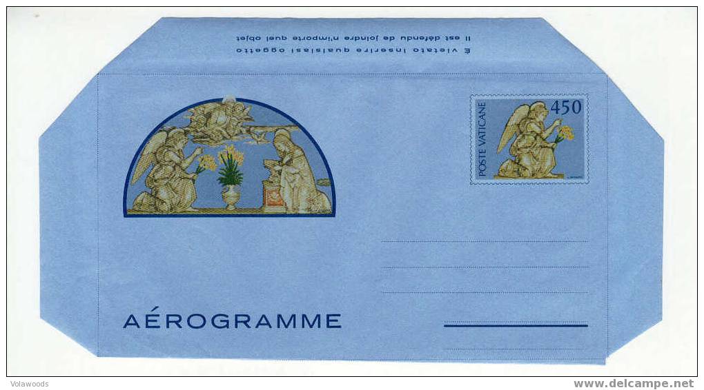Vaticano - Aerogramma Andrea Della Robbia Annunciazione Della Vergine - Nuovo - Enteros Postales