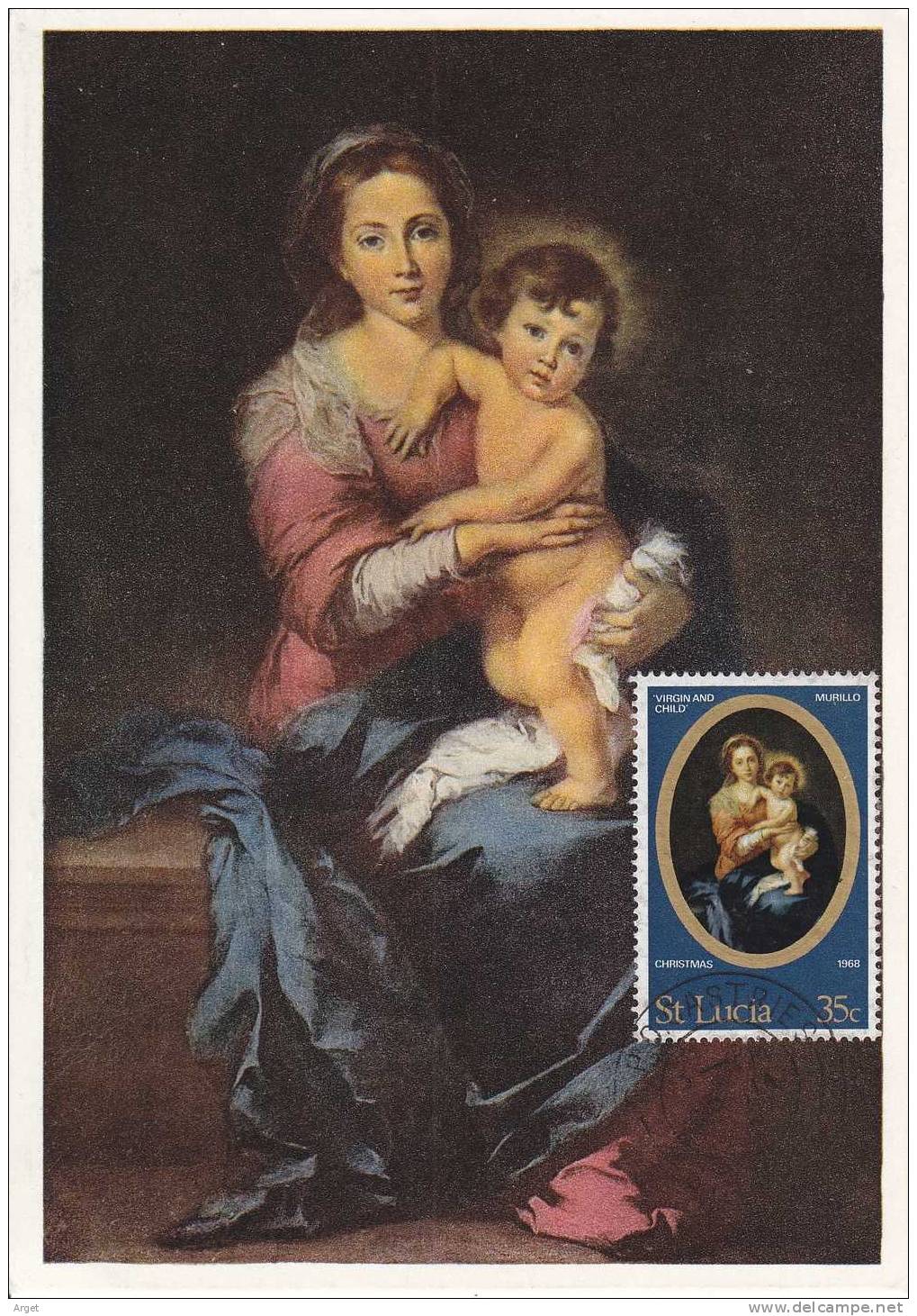 Carte-Maximum SAINTE LUCIE  N°Yvert  238  (Vierge) Tableau De MURILLO - St.Lucia (1979-...)