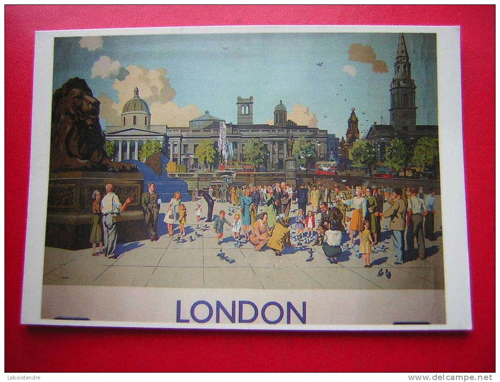 CPM -ANGLETERRE-LONDON -TRAFALGAR SQUARE-COURTESY VINTAGE POSTER ARCHIVE   -VOYAGEE- PHOTO RECTO /VERSO- - Trafalgar Square