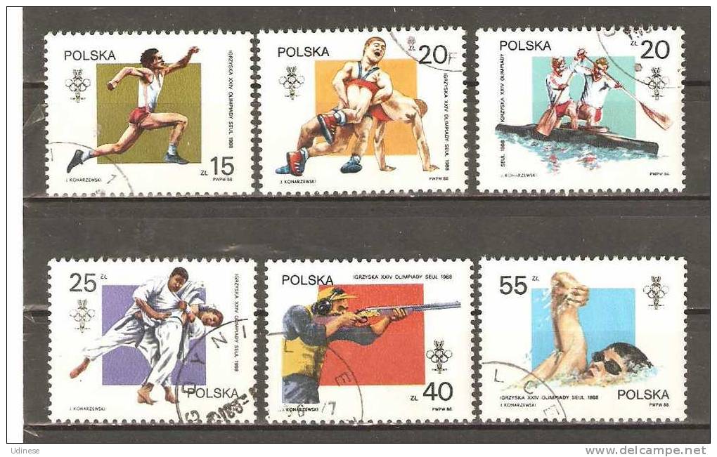 POLAND 1988 - OLYMPIC GAMES - CPL. SET  - USED OBLITERE GESTEMPELT - Sommer 1988: Seoul