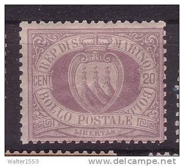 SAN MARINO 1894 STEMMA 20 CENTESIMI  ** MNH ALTA QUALITA' - Ongebruikt