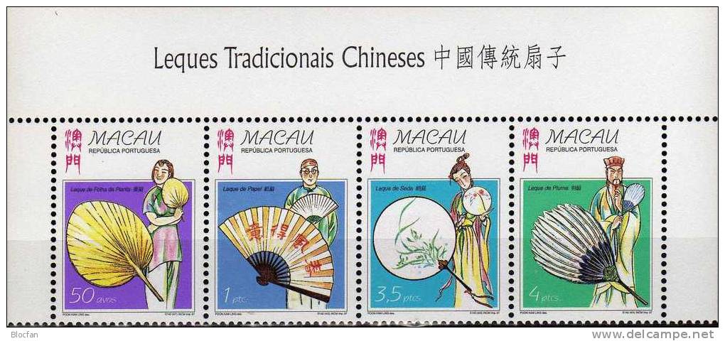 Chinesische Fächer Macao 932/5, ZD, 4-Block+ Kleinbogen ** 32€ Traditionelle Volkskunst, Kostüme Und Tanz - Komplette Jahrgänge