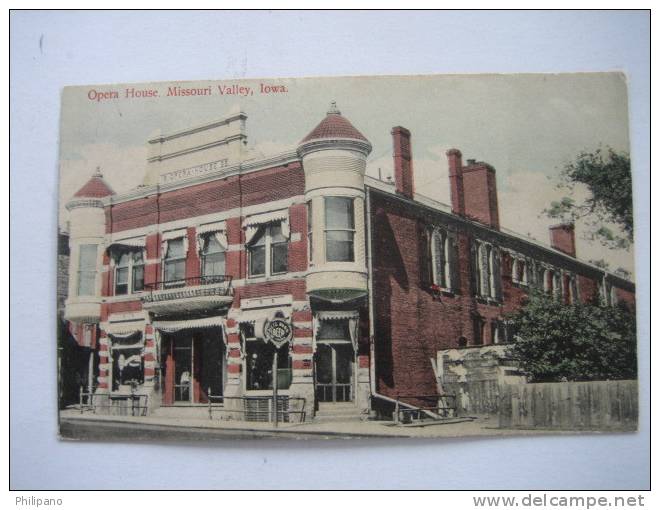 Missouri Valley Iowa    Opera House   1909 Cancel - Sonstige & Ohne Zuordnung