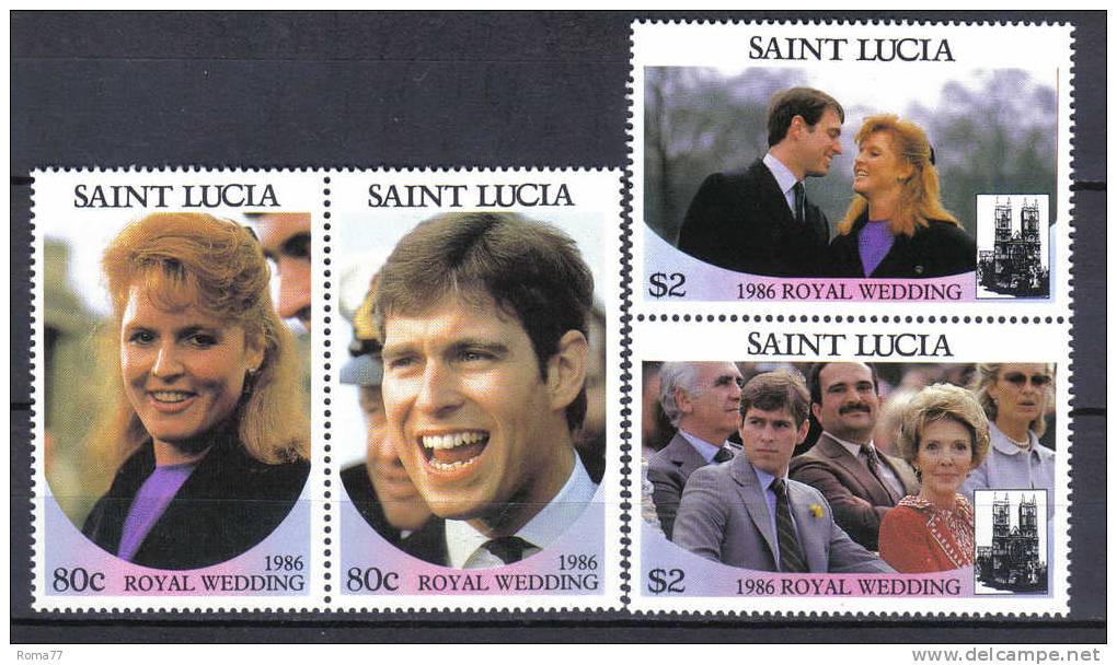 SS2953 - ST. LUCIA  , Andrea E Sarah Ferguson N. 821/824  *** - St.Lucia (1979-...)