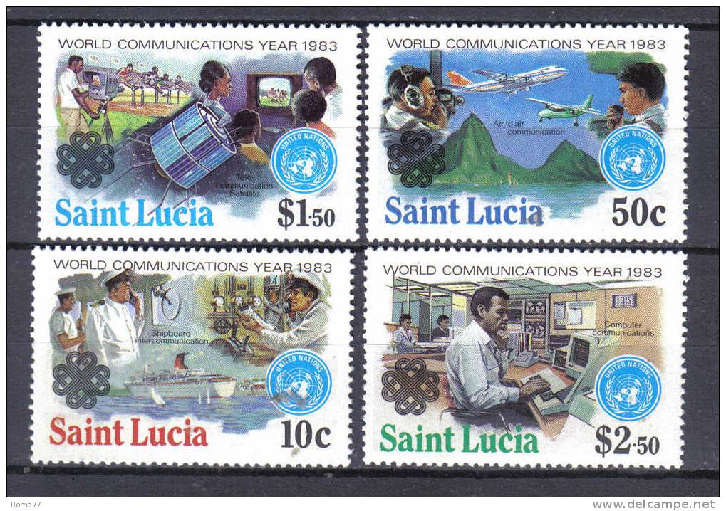 SS2954 - ST. LUCIA  , Communications Year N. 590/593  *** - St.Lucia (1979-...)