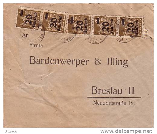 DR Brief Mef Minr.5x 281 Peisterwitz 3.9.23 - Briefe U. Dokumente