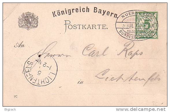 Bayern Privat-GS Minr.PP7 SST Nürnberg 5.7.9712 Dt. Bundesschiessen - Postal  Stationery