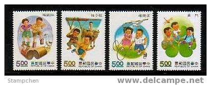 1992 Toy Stamps Chopstick Gun Iron-ring Grass Fighting Ironpot Dragonfly Goose Ox Kid Sparrow - Ganzen