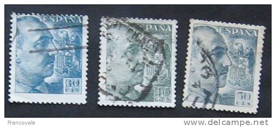 Spagna 1949 Franco 3 Stamps - Gebruikt