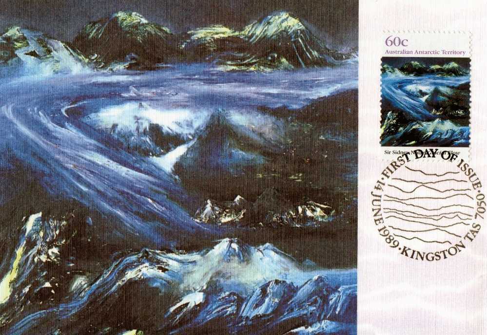 AAT 1989 Nolan Landscapes 60c Glacial Flow Maximum Card - Cartoline Maximum