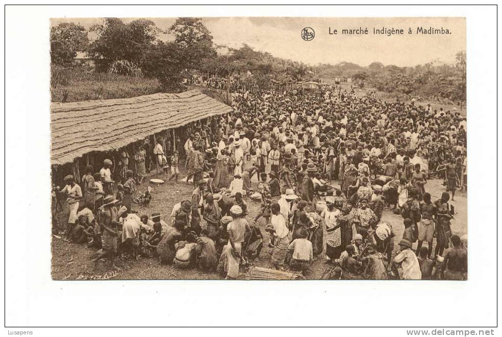 OLD FOREIGN 5015 - CONGO - LE MARCHÉ INDIGÉNE À MADIMBA - Autres & Non Classés