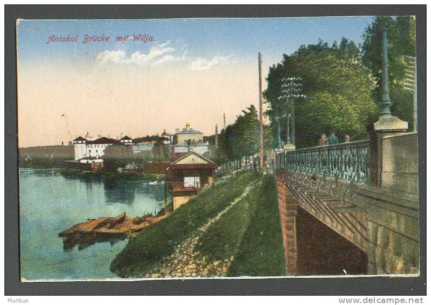 LITHUANIA, WILNA VILNIUS, ANTOKOL BRIDGE ,  OLD  POSTCARD - Lithuania