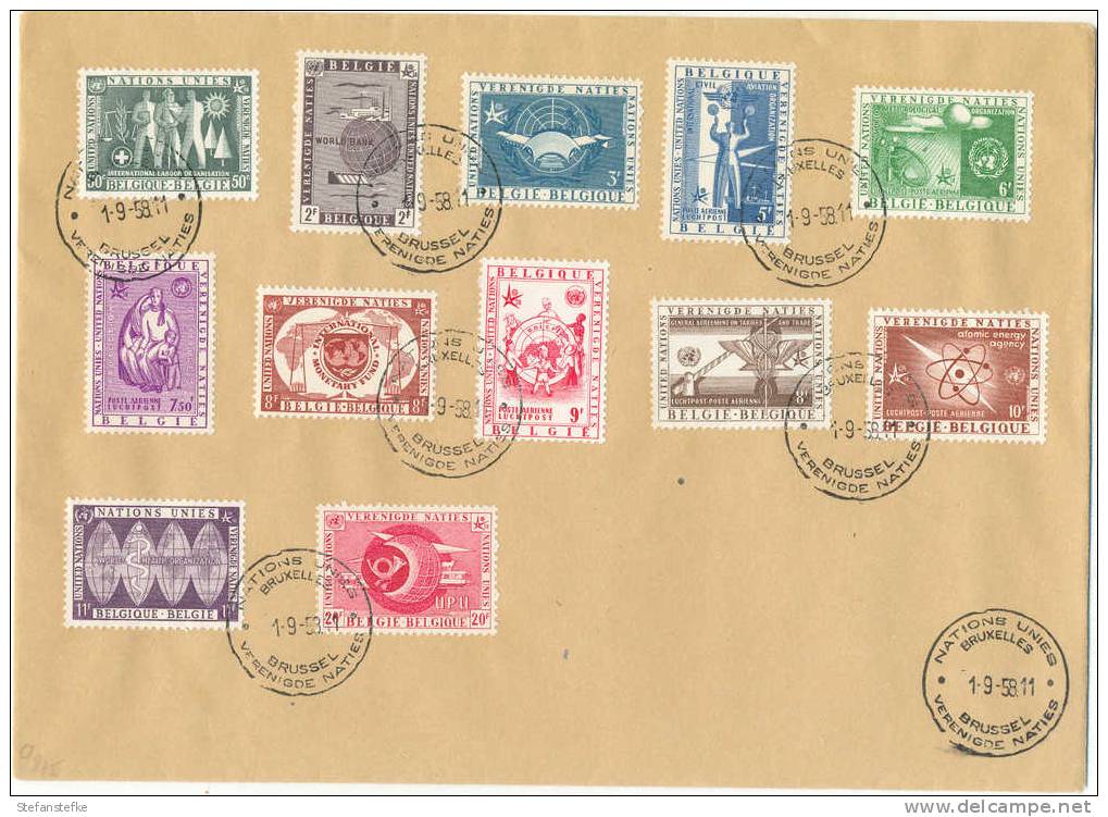 Belgie - Belgique Ocb Nr : 1053 - 1062 + LP 30 - 35   (zie 2 Scans) Verenigde Naties - Lettres & Documents