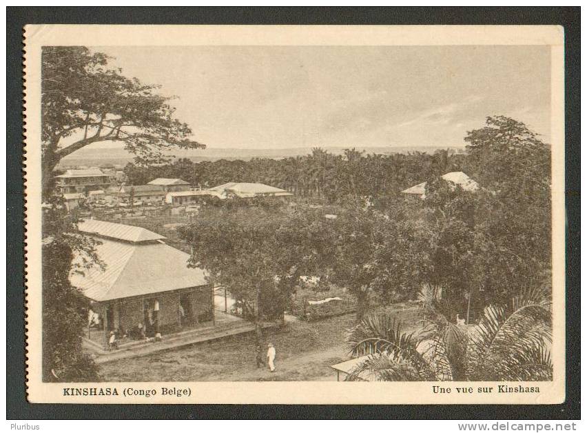 BELGIAN CONGO, CONGO BELGE, KINSHASA STREET VIEW,  OLD  POSTCARD - Kinshasa - Leopoldville