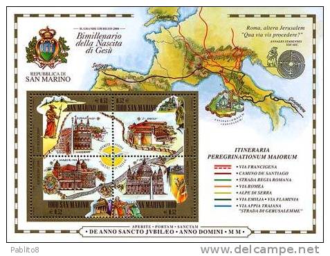 REPUBBLICA DI SAN MARINO 2000 GIUBILEO JUBILLEE BIMILLENARIO NASCITA GESÙ BLOCCO FOGLIETTO BLOCK SHEET BLOC FEUILLET MNH - Blocs-feuillets