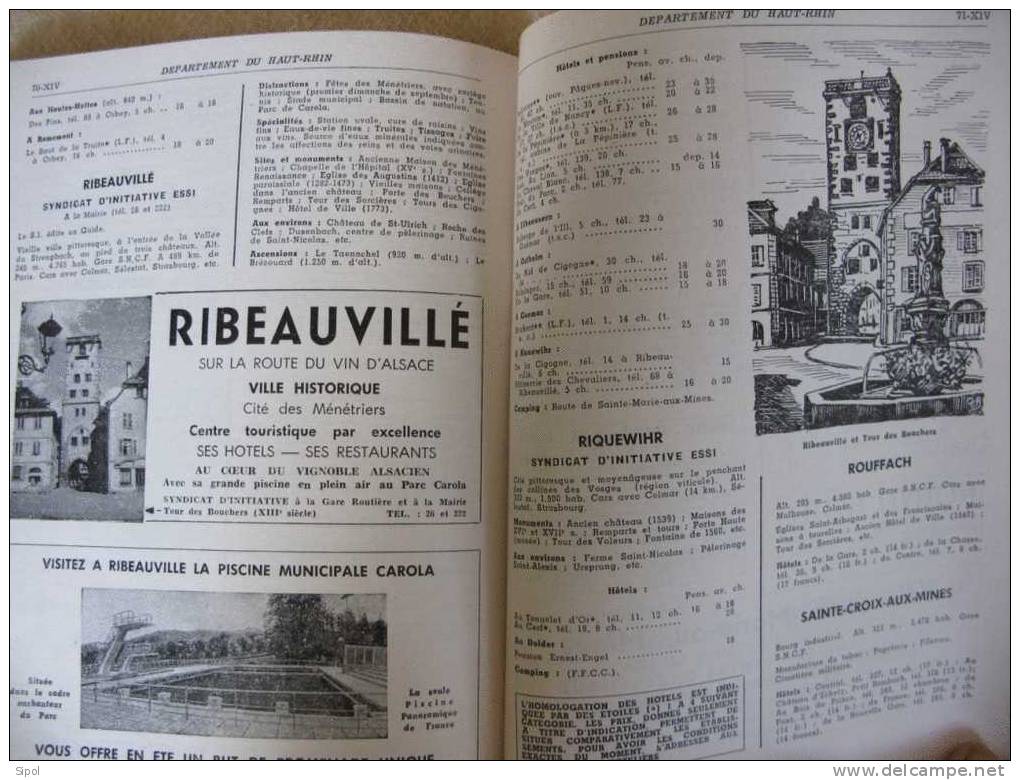 Lorraine- Vosges - Alsace  Fascicule XIV - 1962- 96 Pages  Editions Des Syndicats D Initiative  B.E - Alsace