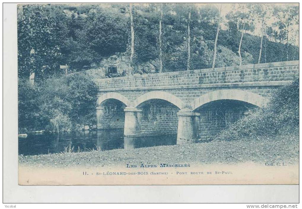 Cp , 72 , SAINT-LÉONARD-des-BOIS , Pont Route De St-Paul - Saint Leonard Des Bois