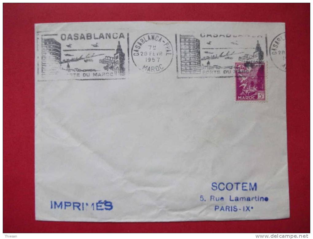 Maroc. Lettre Casablanca Ppal 28 2 1957. OMEC Porte Du Maroc - Covers & Documents