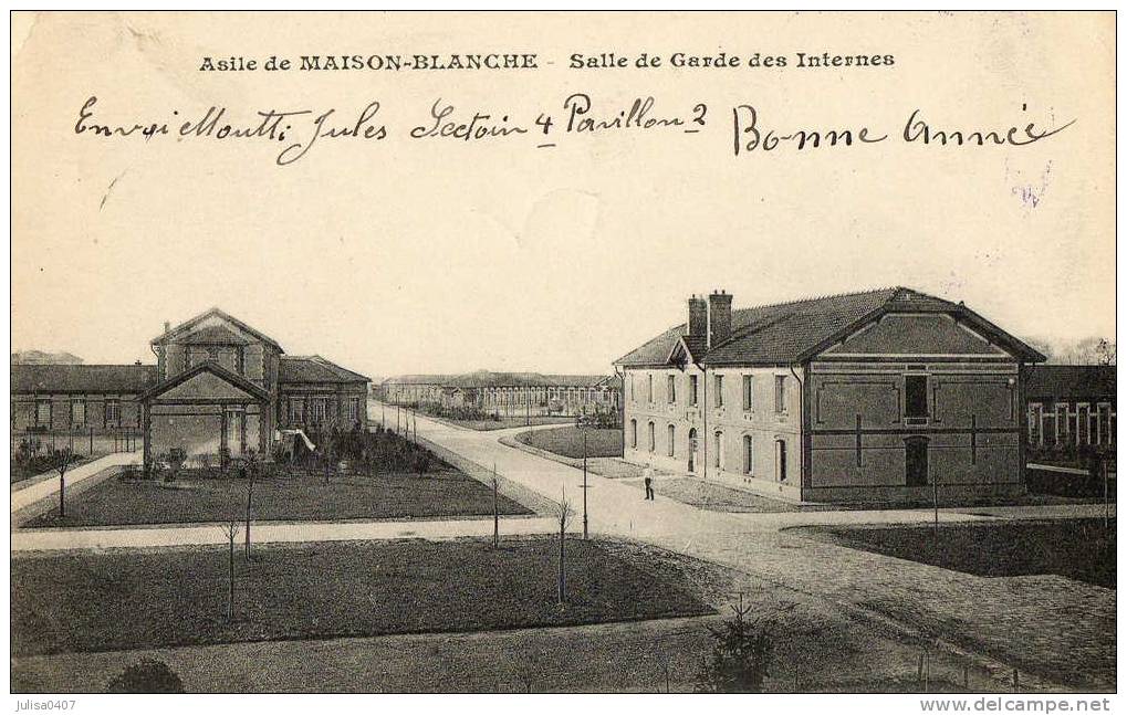 NEUILLY SUR MARNE (93) Asile De Maison Blanche Cachet Militaire De L'hopital Au Verso - Neuilly Sur Marne