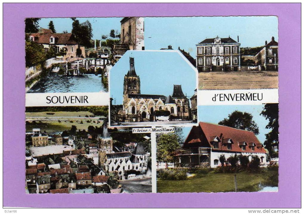 76  Envermeu Multivues Souvenir D'Envermeu   Année  1969  CPSM    Grd Format   EDITION   Combier  CIM  X - Envermeu