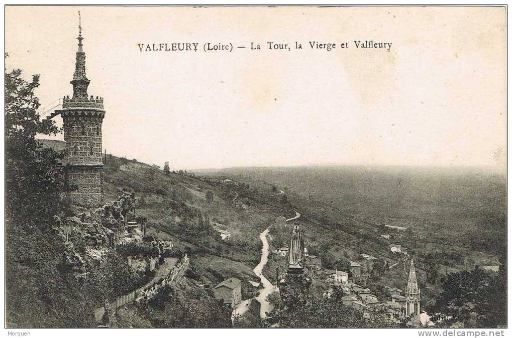 Postal VALFLEURY, Depart. St. Etienne (Loire) 1917 - Saint Etienne