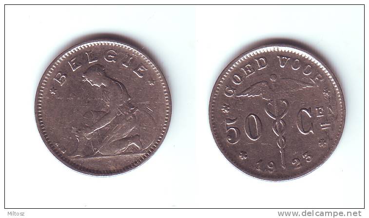 Belgium 50 Centimes 1923 (legend In Dutch) - 50 Centimes