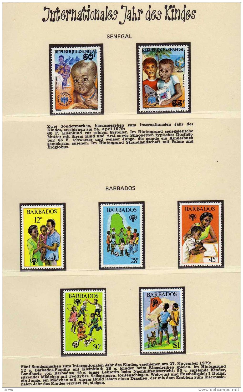 Set Jahr Des Kindes 1979 Senegal 699/0 ** Und Barbados 489/3 ** 4€ Kinder - Reigen, Schulkind Mit Mutter, Spielend - Barbados (1966-...)