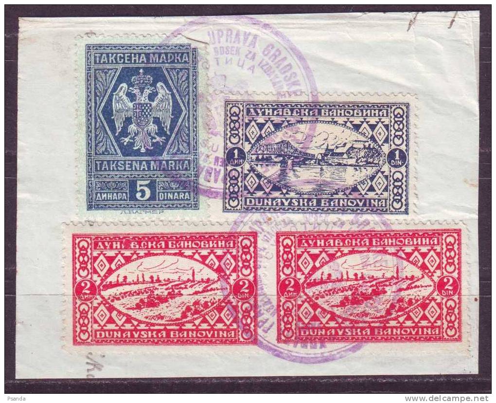 1938Yugoslavia Revenue Stamp-Dunavska Banovina - Oblitérés
