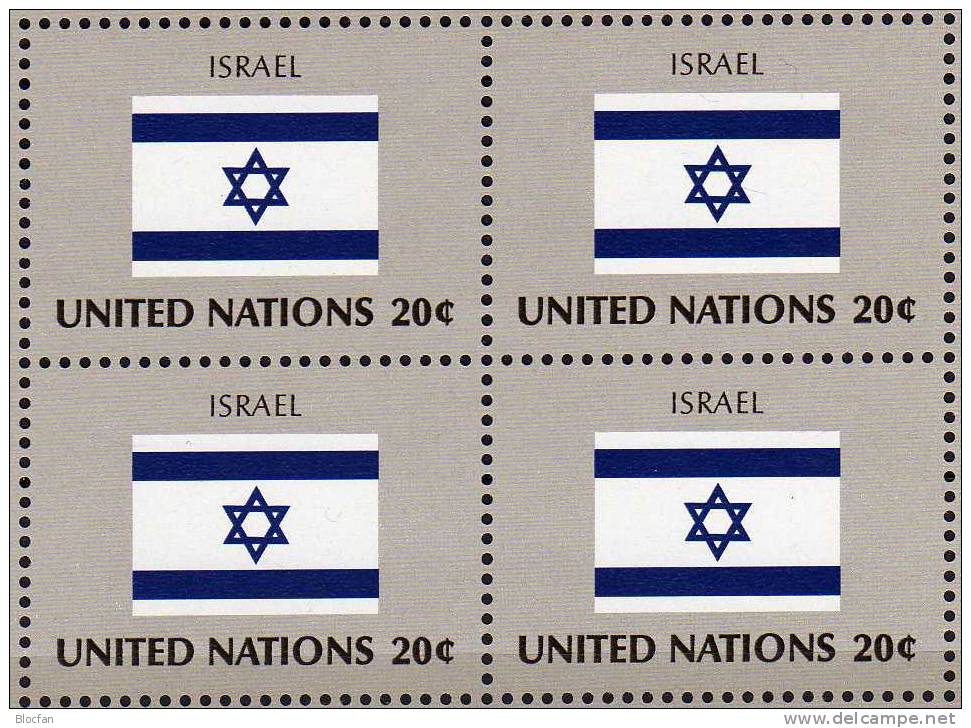 Flaggen IV 1983 ISRAEL New York 425+ 4-Block + Kleinbogen ** 7€ Großbritannien, Barbados, Israel, Nepal - Timbres