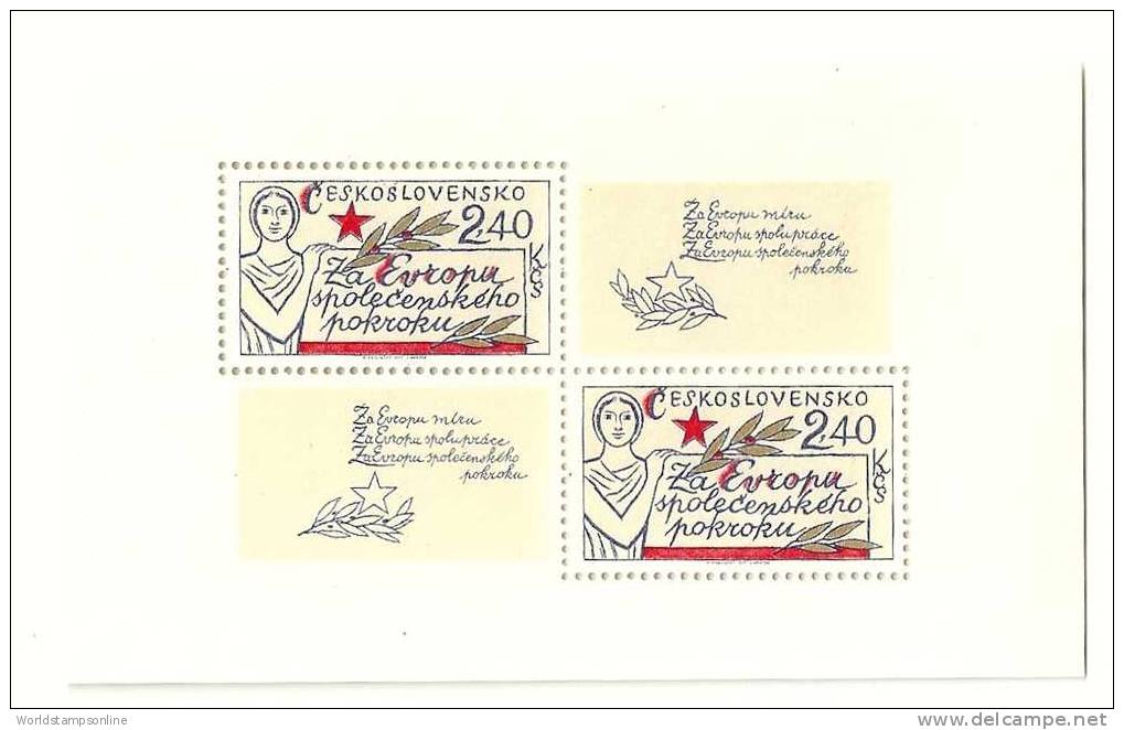 Czechoslovakia, 3x2 Stamps In Block (serie), Year 1977 Mi 2407-2409, Peace, MNH (**) - Unused Stamps