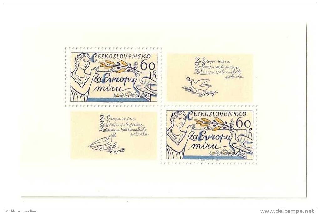 Czechoslovakia, 3x2 Stamps In Block (serie), Year 1977 Mi 2407-2409, Peace, MNH (**) - Neufs