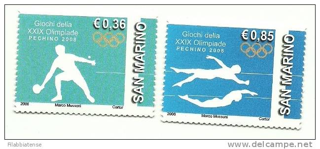 2008 - 2187A + 2189A Olimpiadi   +++++++ - Unused Stamps