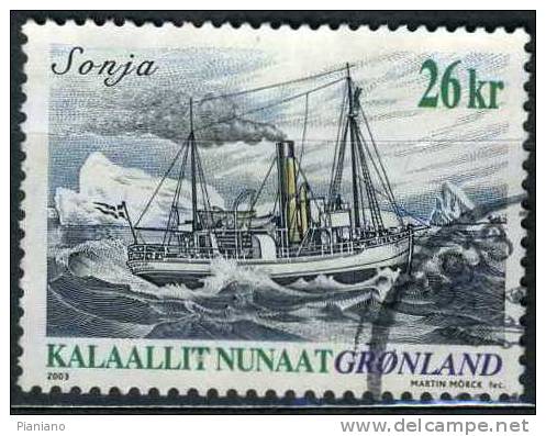 PIA - GROENLAND - 2003 : Bateau à Vapeur Sonja - (Yv 389) - Used Stamps
