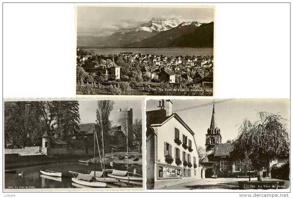 La Tour De Peilz - 3 Karten    1940 - 1950 - La Tour-de-Peilz