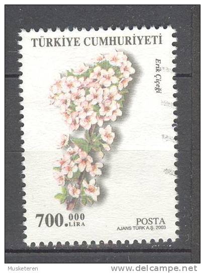 Turkey 2003 Mi. 3349   700.000 L Obsblüten Pflaume Flowers Blumen - Used Stamps