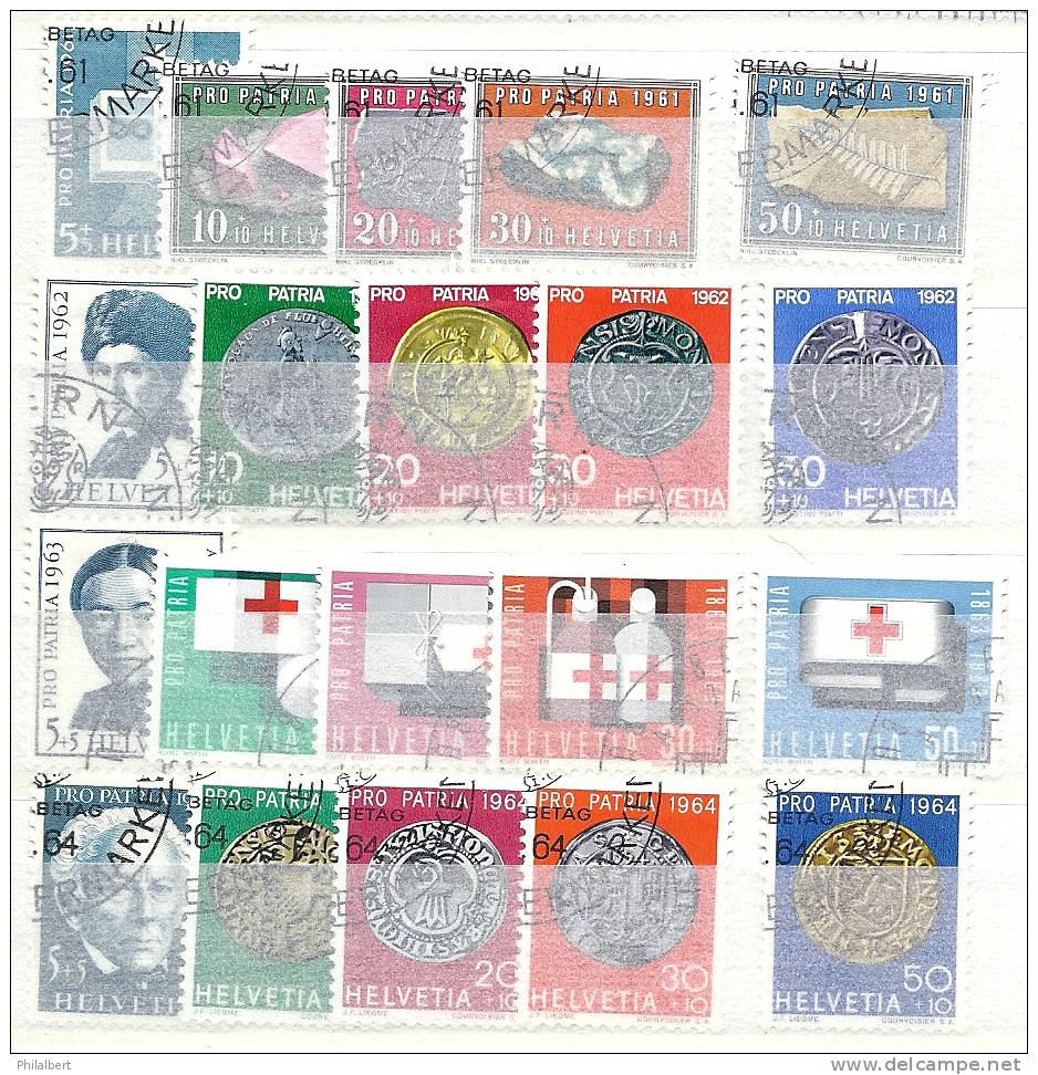 PP061 - Pro Patria 1961-1964 Obl. 1er Jour - Usati