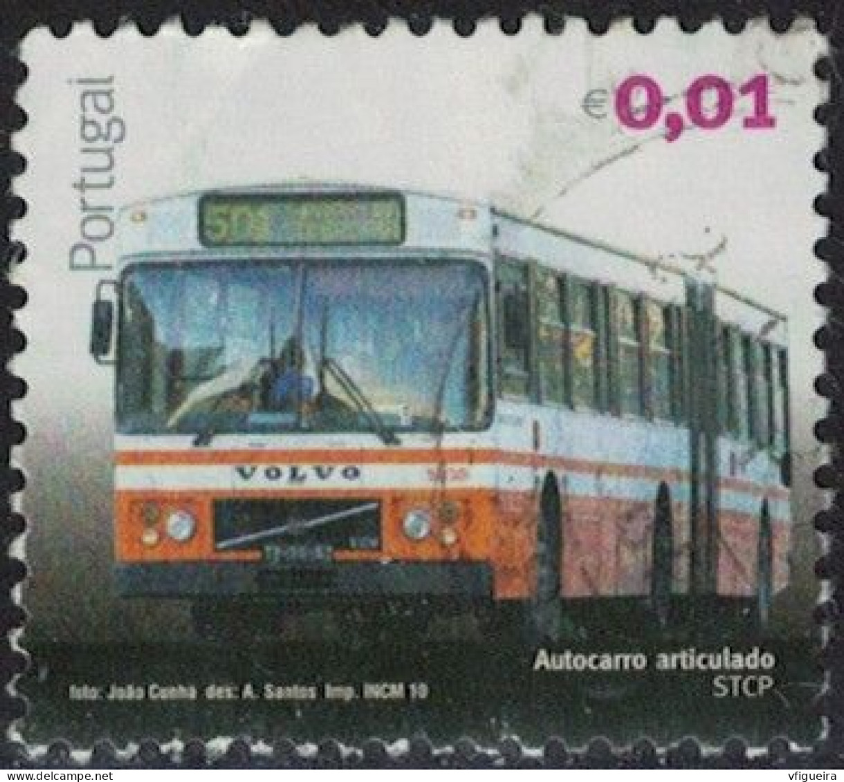 Portugal 2010 Oblitéré Used Stamp Autocarro Articulado Volvo STCP Bus Y&T PT 3461 - Gebruikt