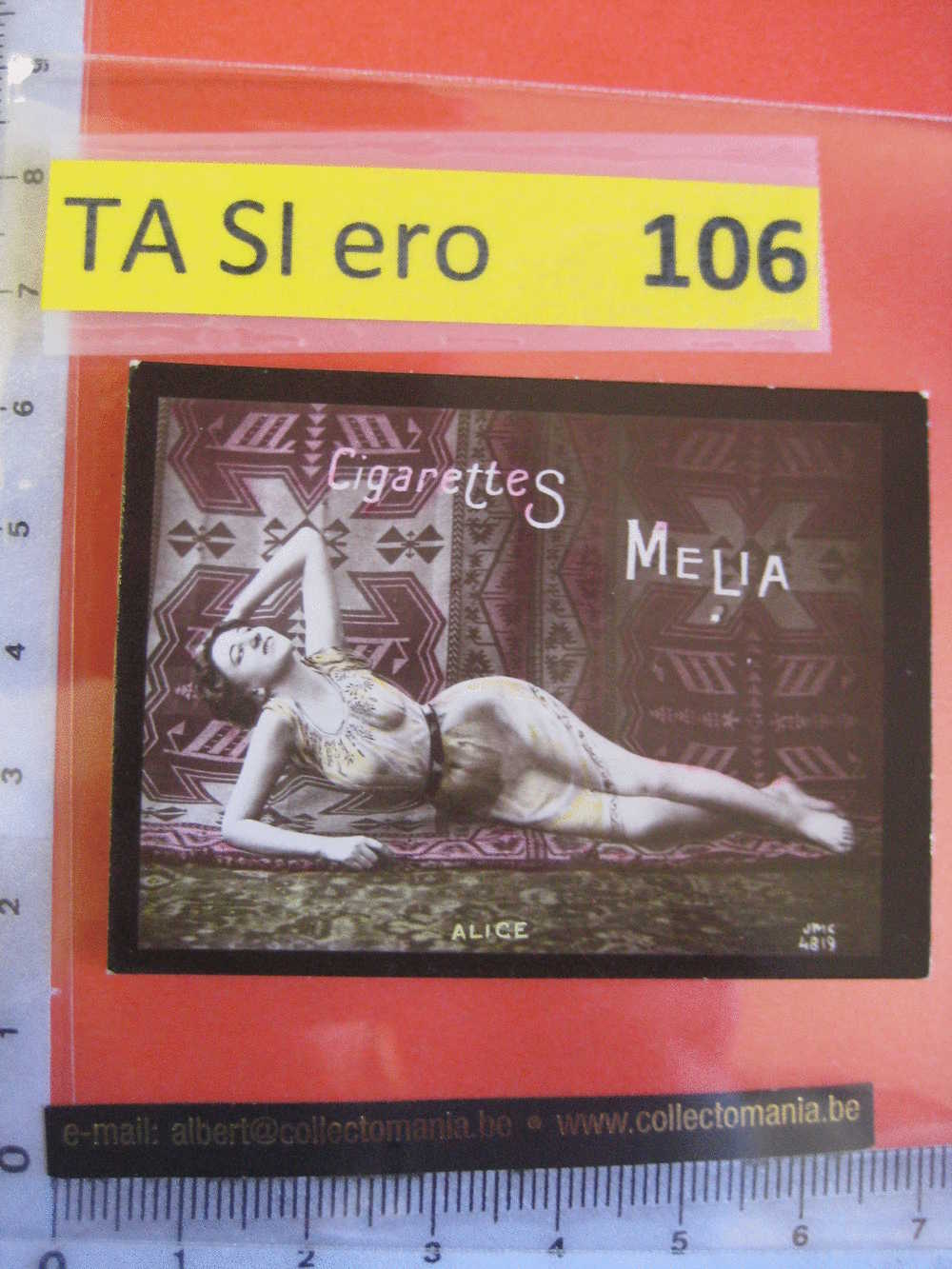 ALICE  -  Mélia  Erotic EROTIQUE Carte REAL PHOTO  Tobacco Card  ALGER Risqué Nu Naked - Sigarette (marche)