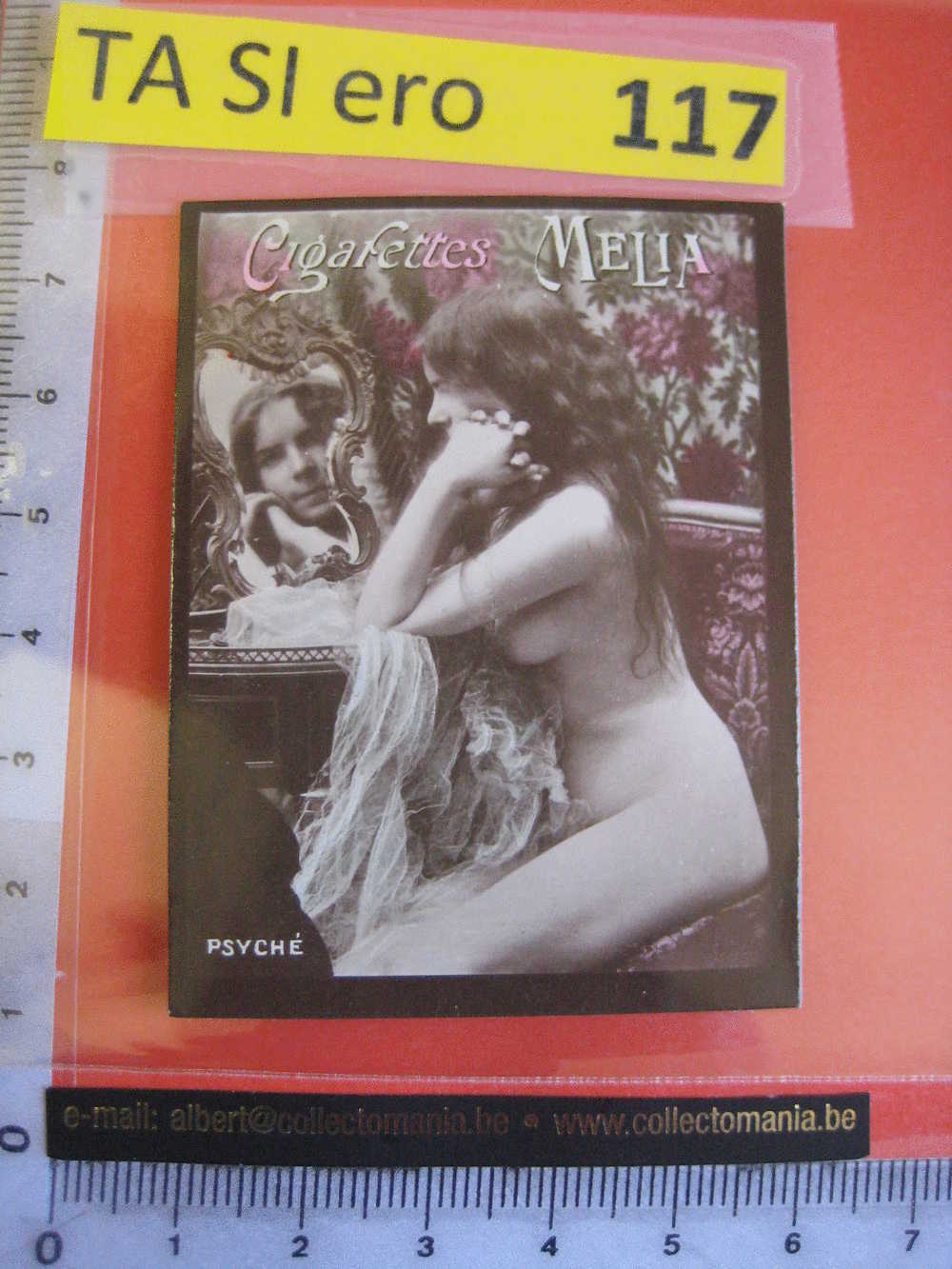 Psyché Hands Crossed On Cheek -  Mélia  Erotic EROTIQUE Carte REAL PHOTO  Tobacco Card  ALGER Risqué Nu Naked - Andere Merken