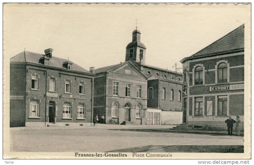 Frasnes-lez-Gosselies - Place Communale- Café De La Place - Publicité : Bières Export -1957 ( Voir Scan ) - Les Bons Villers