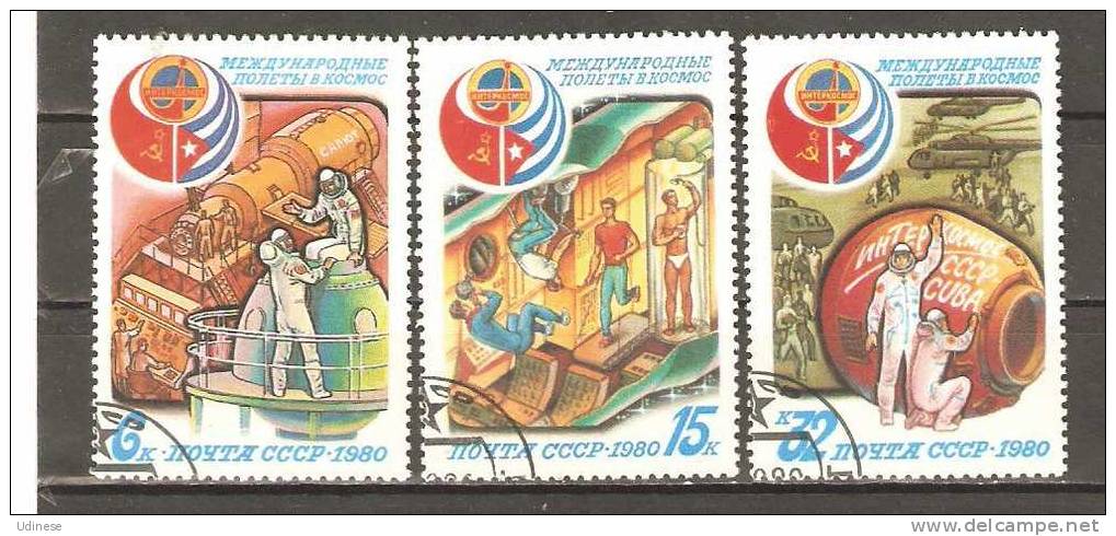 USSR 1980  - SPACE - CPL. SET - USED OBLITERE GESTEMPELT - Europe